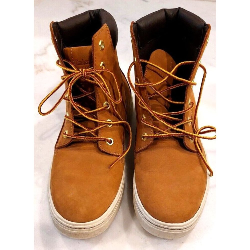 TIMBERLAND-WOMEN'S-LONDYN-WHEAT NUBUCK-SUEDE/LEATHER BOOTS-STYLE-A1INF-US 9 - Picture 8 of 9